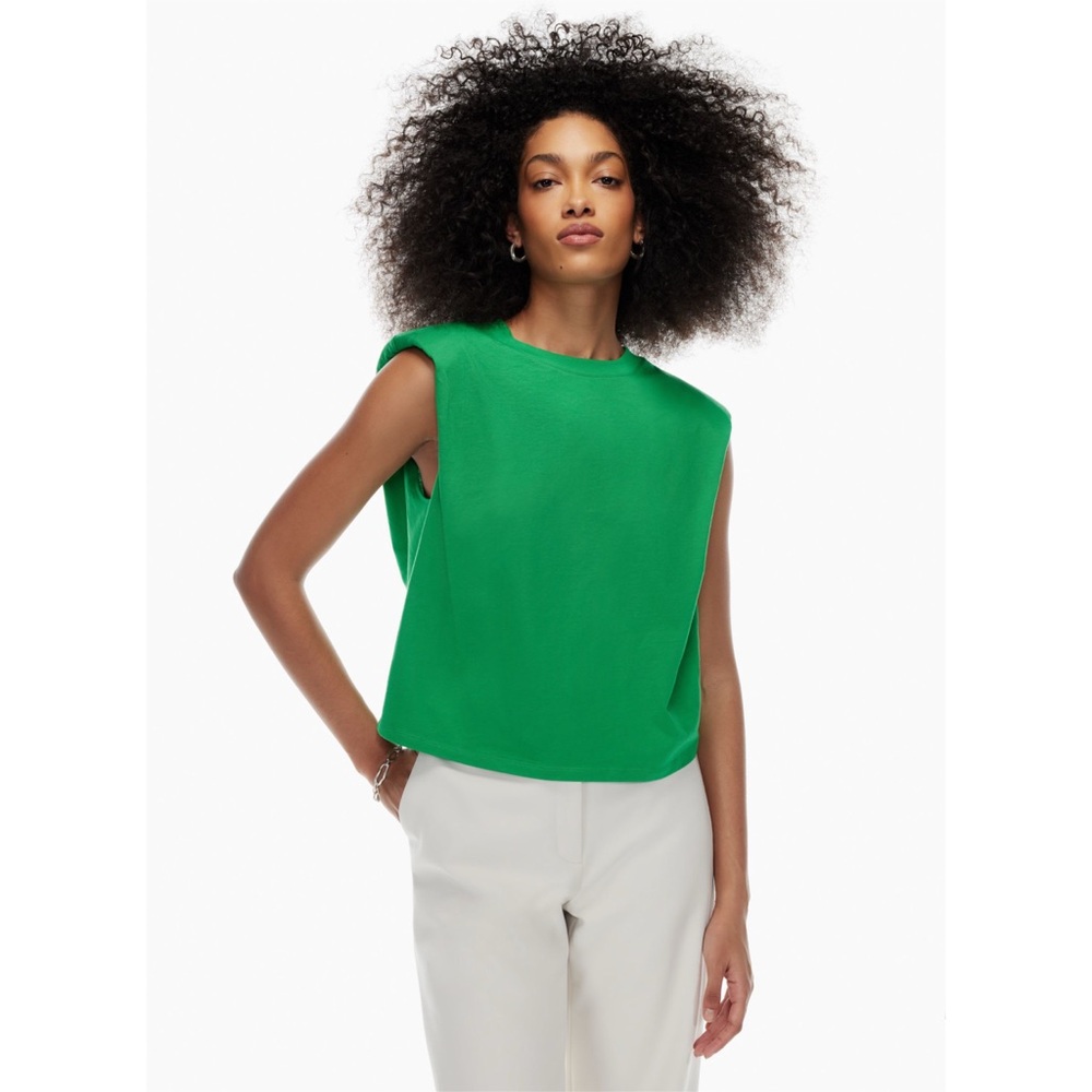 Aritzia Babaton The Shoulder Pad Tank in Kelly Green Size XL